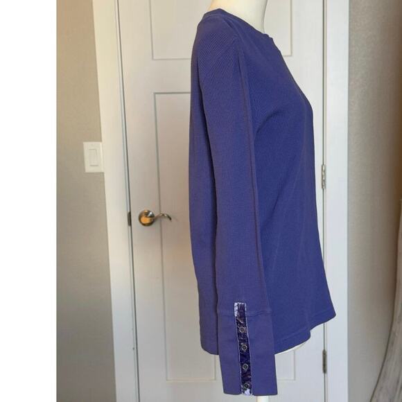 Sundance Catalog Long Sleeve Purple “Crewneck Thermal Tee”  Size M - Picture 2 of 7